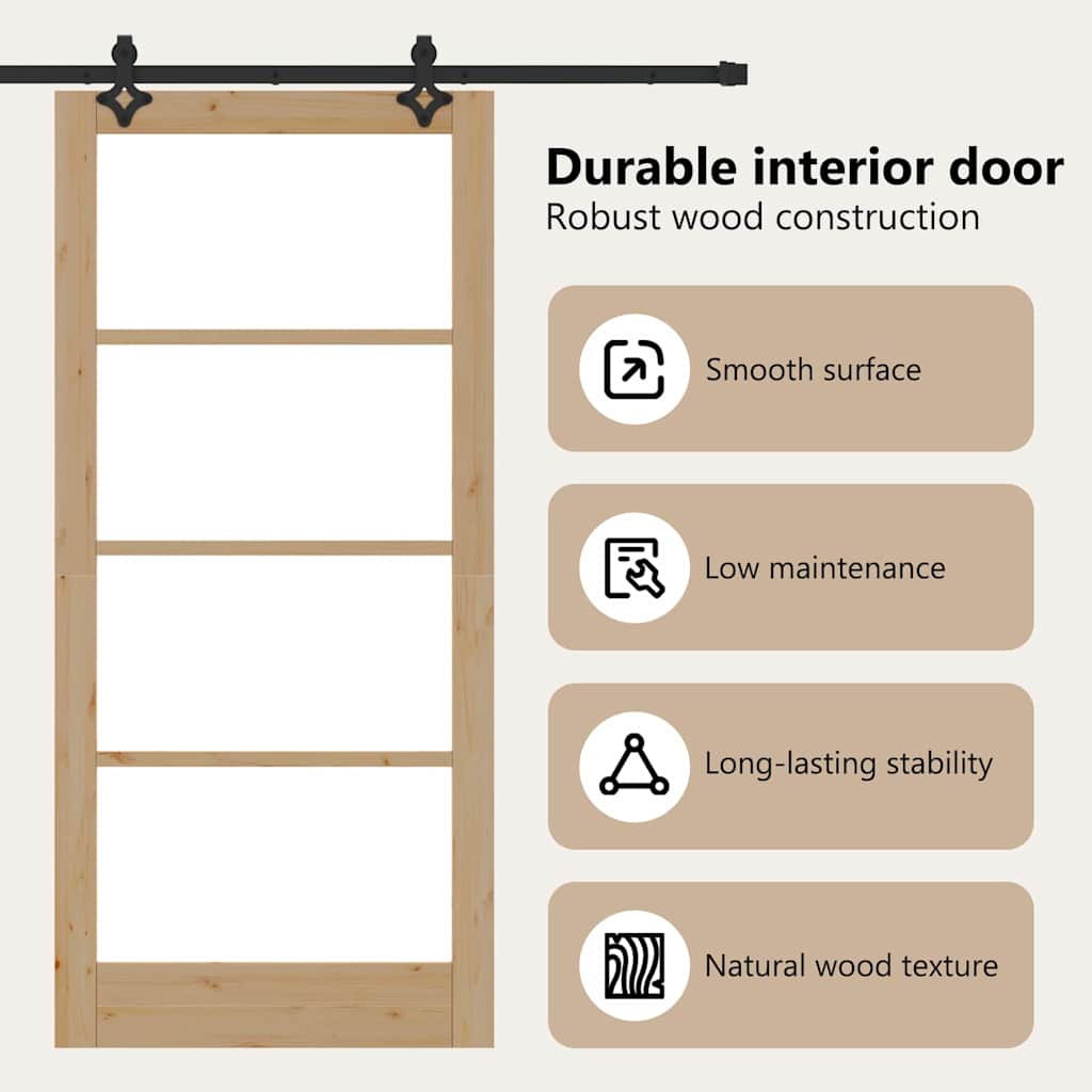 Sliding Door ORKDAL Natural and Black 93 x 202 cm