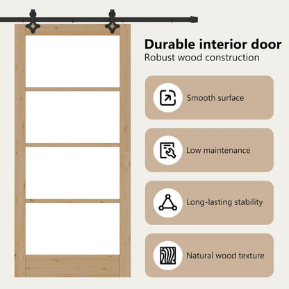 Sliding Door ORKDAL Natural and Black 93 x 202 cm