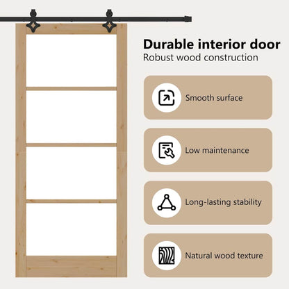 Sliding Door ORKDAL Natural and Black 93 x 211 cm