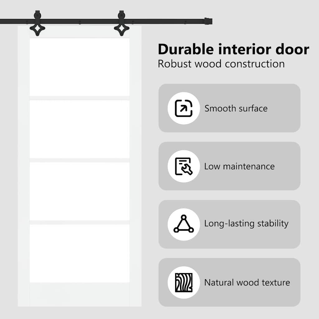 Sliding Door ORKDAL White and Black 93 x 211 cm