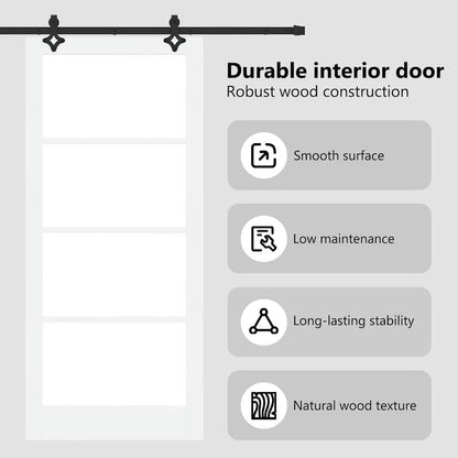 Sliding Door ORKDAL White and Black 93 x 211 cm