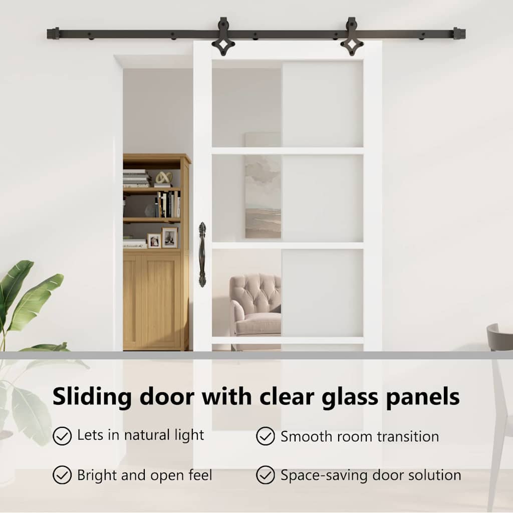 Sliding Door ORKDAL White and Black 93 x 211 cm