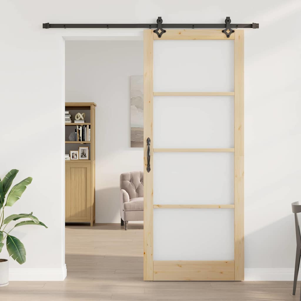 Sliding Door ORKDAL Natural and Black 93 x 232 cm