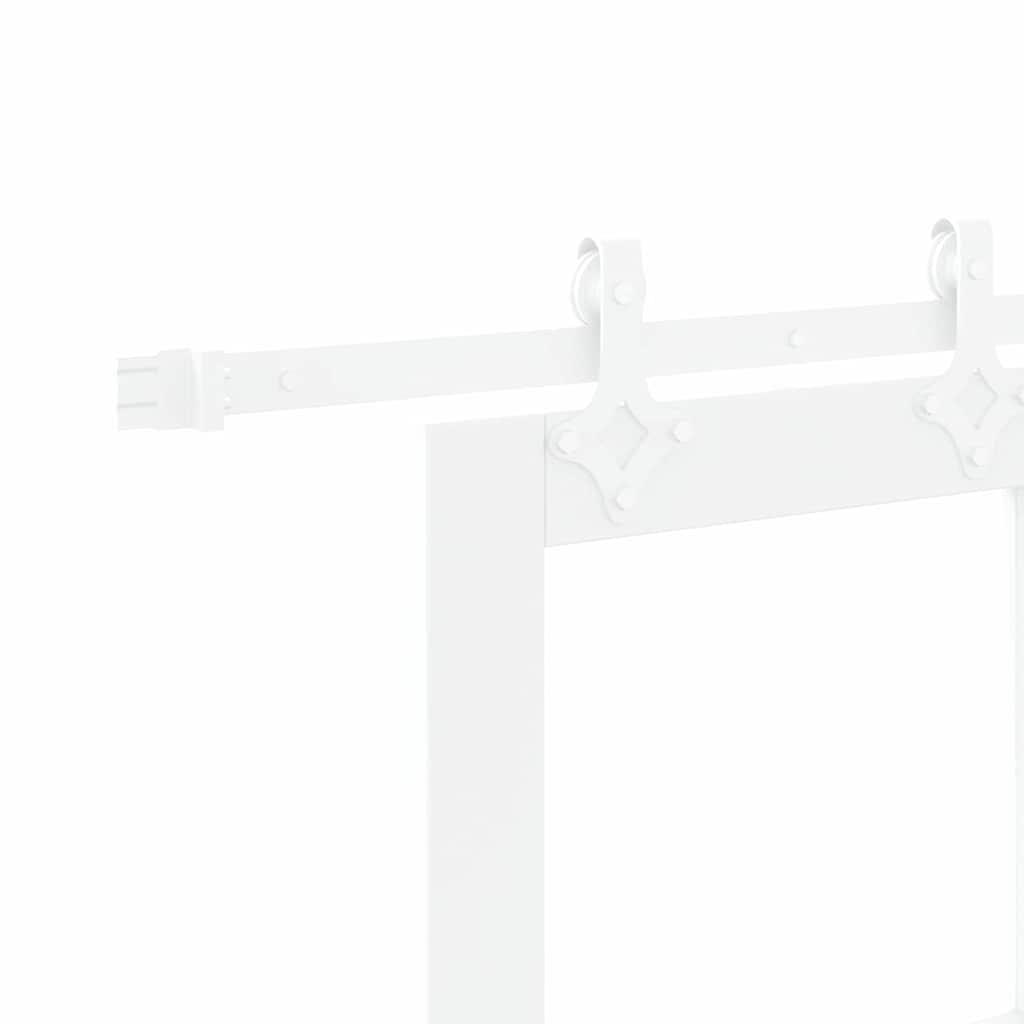Sliding Door White 61 x 198.5 cm Solid Pine Wood and Glass