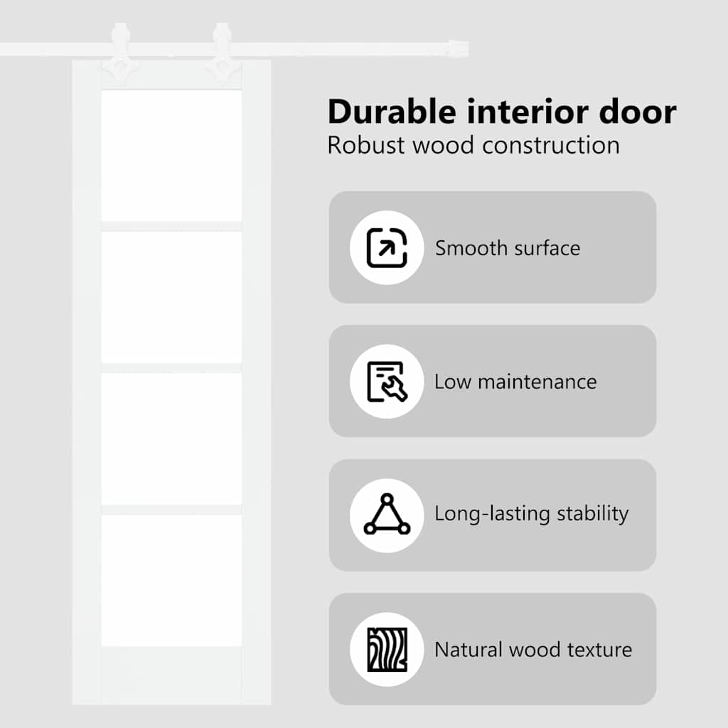 Sliding Door White 61 x 198.5 cm Solid Pine Wood and Glass