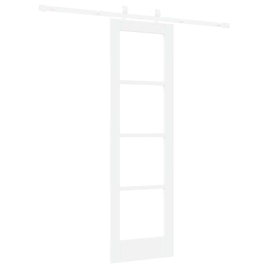 Sliding Door White 61 x 198.5 cm Solid Pine Wood and Glass