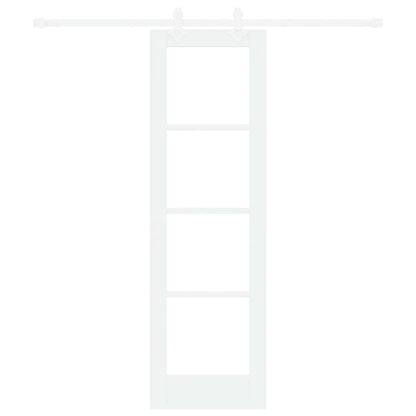 Sliding Door White 61 x 198.5 cm Solid Pine Wood and Glass