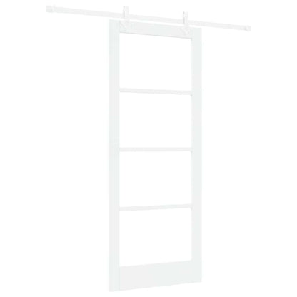 Sliding Door White 83 x 202 cm Solid Pine Wood and Glass