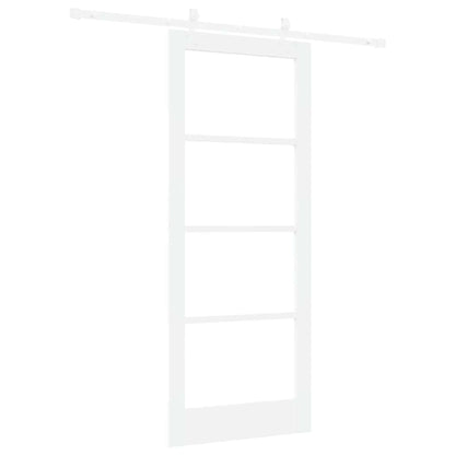 Sliding Door White 83 x 202 cm Solid Pine Wood and Glass