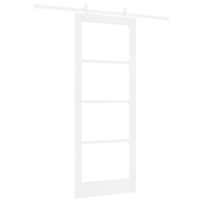 Sliding Door White 83 x 211 cm Solid Pine Wood and Glass