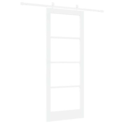 Sliding Door White 83 x 211 cm Solid Pine Wood and Glass