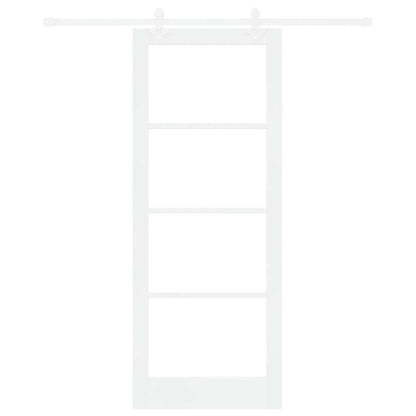 Sliding Door White 83 x 211 cm Solid Pine Wood and Glass