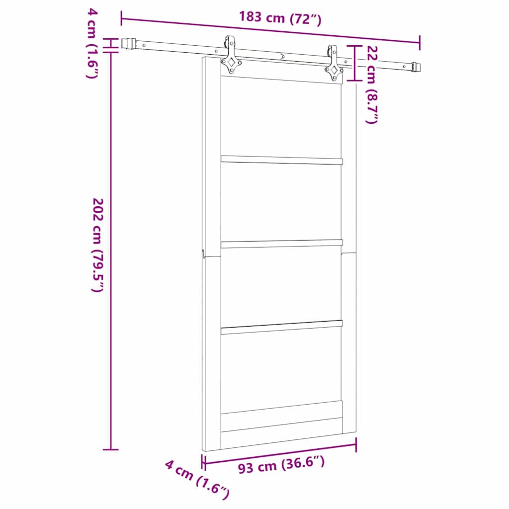 Sliding Door Natural 93 x 202 cm Solid Pine Wood and Glass