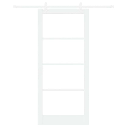 Sliding Door White 93 x 211 cm Solid Pine Wood and Glass