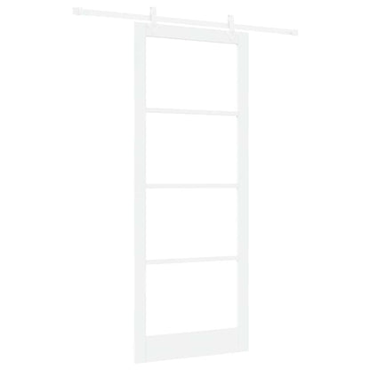 Sliding Door White 93 x 232 cm Solid Pine Wood and Glass