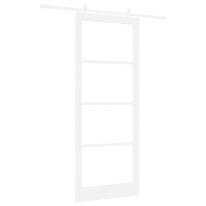 Sliding Door White 93 x 232 cm Solid Pine Wood and Glass