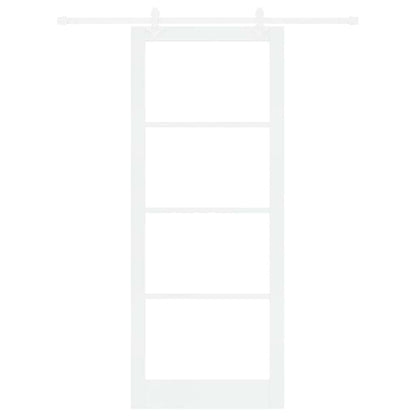Sliding Door White 93 x 232 cm Solid Pine Wood and Glass