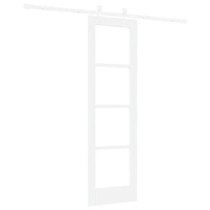 Sliding Door White 61 x 198.5 cm Solid Pine Wood and Glass
