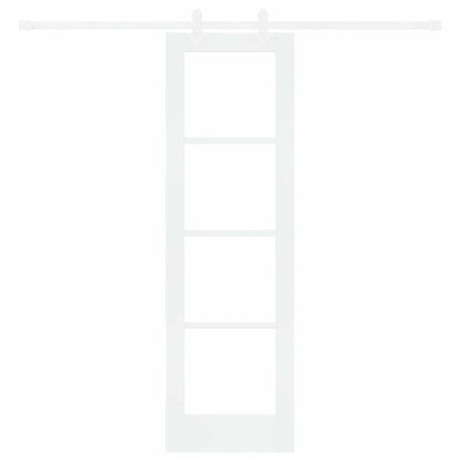 Sliding Door White 61 x 198.5 cm Solid Pine Wood and Glass
