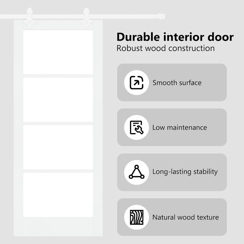 Sliding Door White 83 x 202 cm Solid Pine Wood and Glass