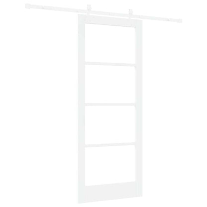 Sliding Door White 83 x 202 cm Solid Pine Wood and Glass
