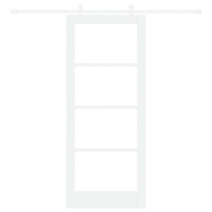 Sliding Door White 83 x 202 cm Solid Pine Wood and Glass