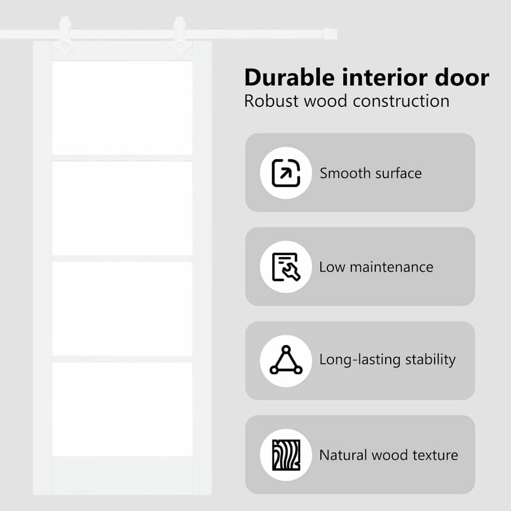 Sliding Door White 83 x 211 cm Solid Pine Wood and Glass