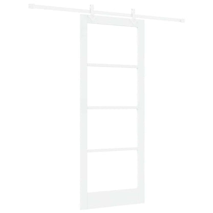 Sliding Door White 83 x 211 cm Solid Pine Wood and Glass