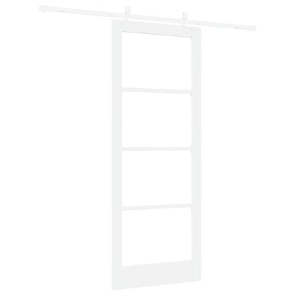 Sliding Door White 83 x 211 cm Solid Pine Wood and Glass