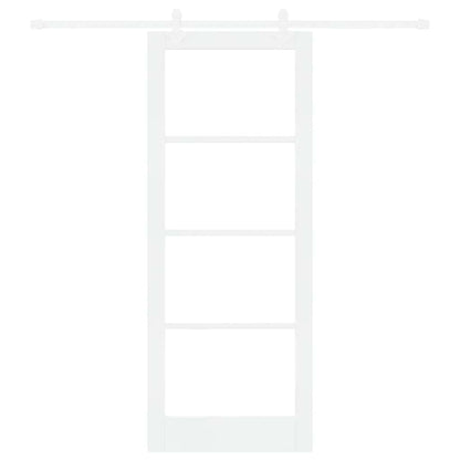 Sliding Door White 83 x 211 cm Solid Pine Wood and Glass