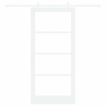 Sliding Door White 93 x 202 cm Solid Pine Wood and Glass