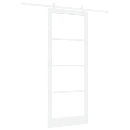 Sliding Door White 93 x 232 cm Solid Pine Wood and Glass