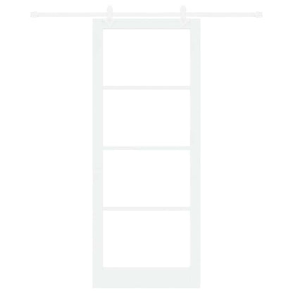 Sliding Door White 93 x 232 cm Solid Pine Wood and Glass