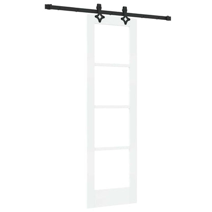 Sliding Door White 61 x 198.5 cm Solid Pine Wood and Glass