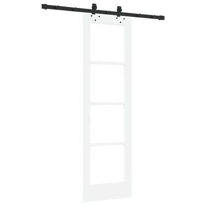 Sliding Door White 61 x 198.5 cm Solid Pine Wood and Glass