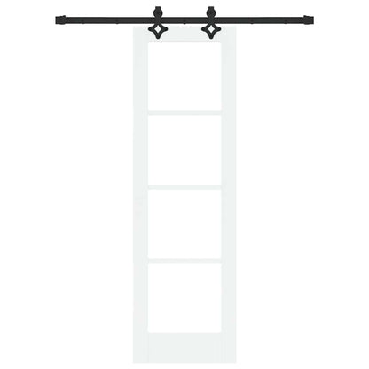 Sliding Door White 61 x 198.5 cm Solid Pine Wood and Glass