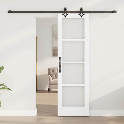 Sliding Door White 61 x 198.5 cm Solid Pine Wood and Glass