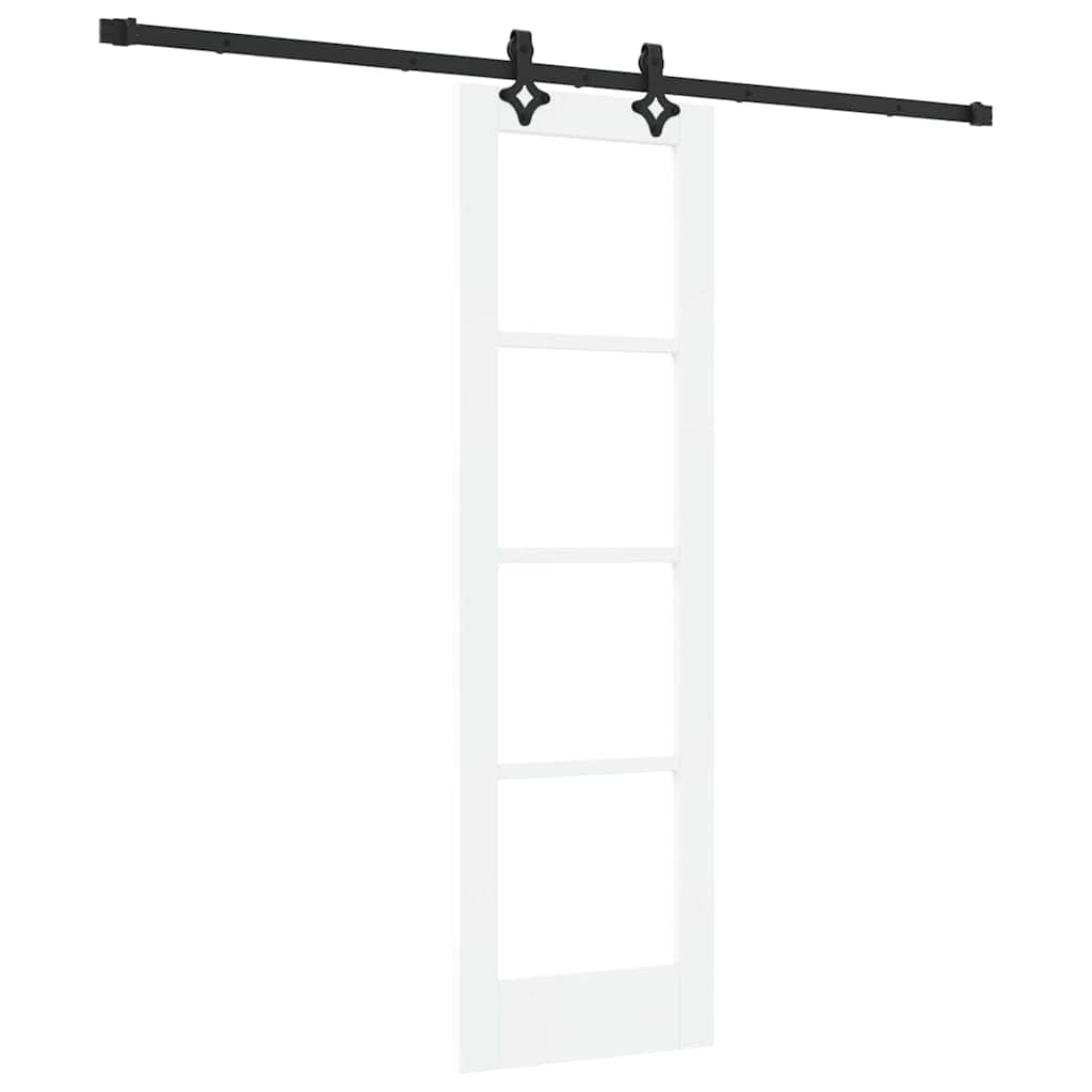 Sliding Door White 61 x 198.5 cm Solid Pine Wood and Glass