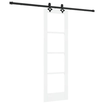Sliding Door White 61 x 198.5 cm Solid Pine Wood and Glass