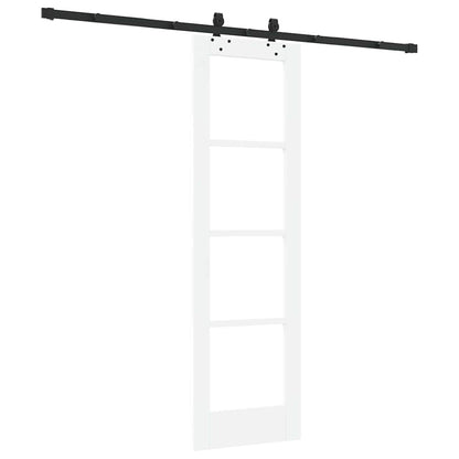 Sliding Door White 61 x 198.5 cm Solid Pine Wood and Glass