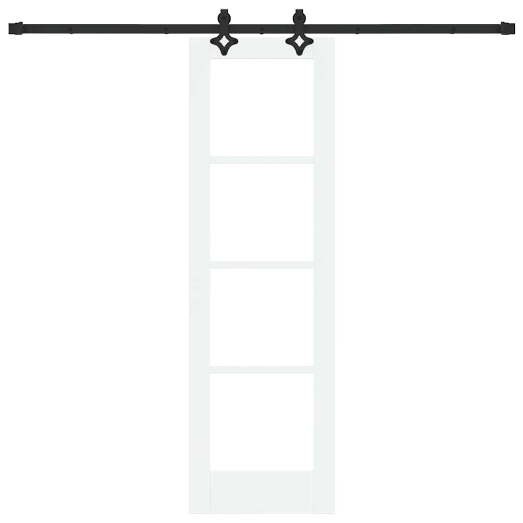 Sliding Door White 61 x 198.5 cm Solid Pine Wood and Glass