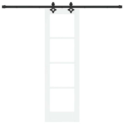 Sliding Door White 61 x 198.5 cm Solid Pine Wood and Glass