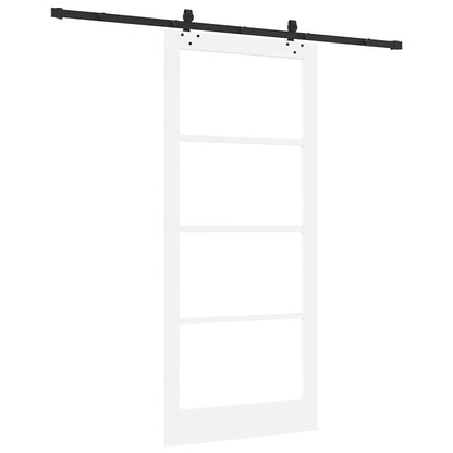 Sliding Door White 93 x 211 cm Solid Pine Wood and Glass