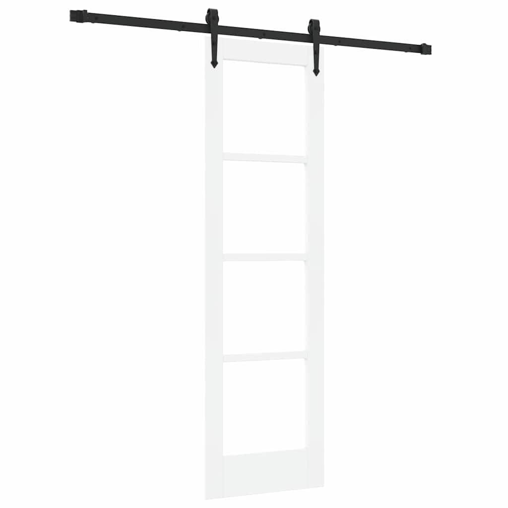 Sliding Door White 61 x 198.5 cm Solid Pine Wood and Glass