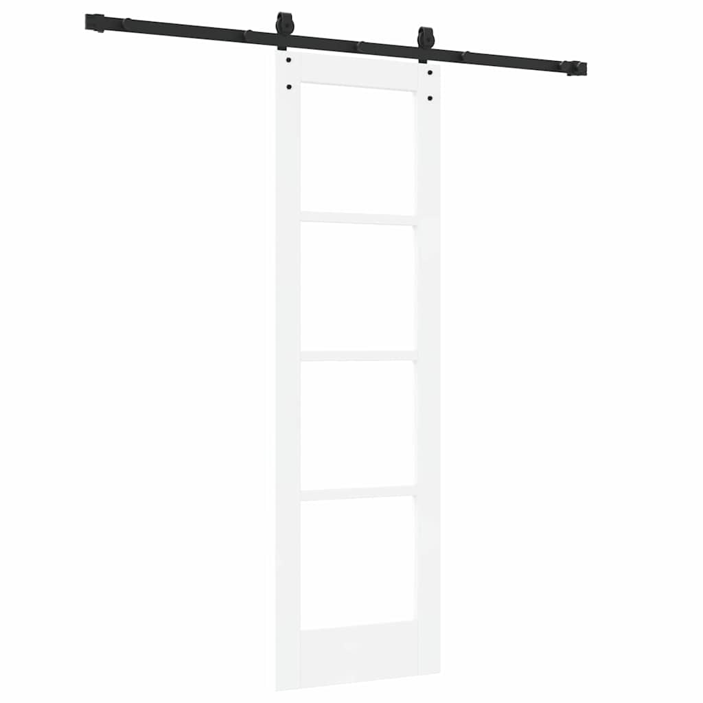 Sliding Door White 61 x 198.5 cm Solid Pine Wood and Glass