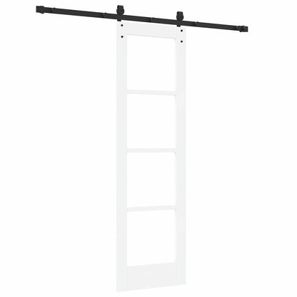 Sliding Door White 61 x 198.5 cm Solid Pine Wood and Glass