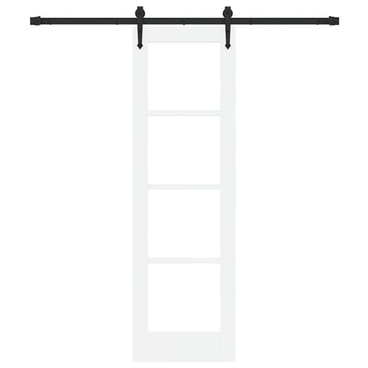 Sliding Door White 61 x 198.5 cm Solid Pine Wood and Glass