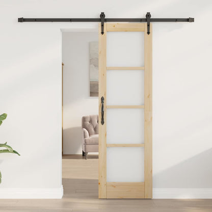 Sliding Door Natural and Black 61 x 198.5 cm