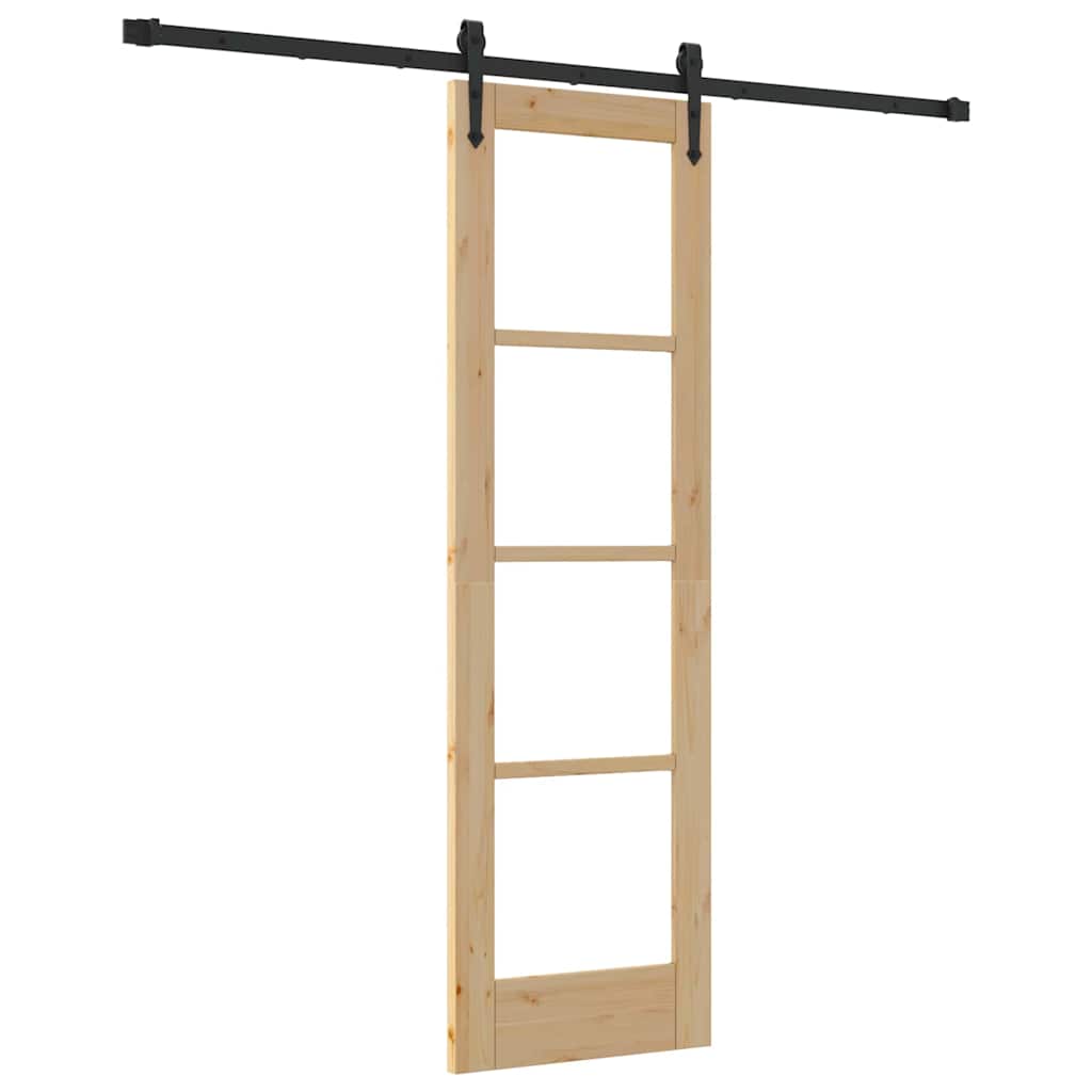 Sliding Door Natural and Black 61 x 198.5 cm