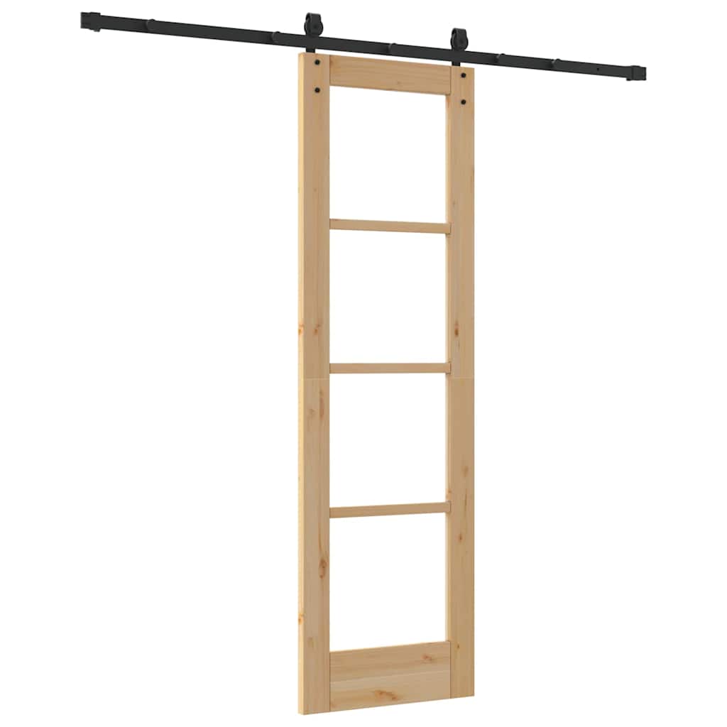 Sliding Door Natural and Black 61 x 198.5 cm